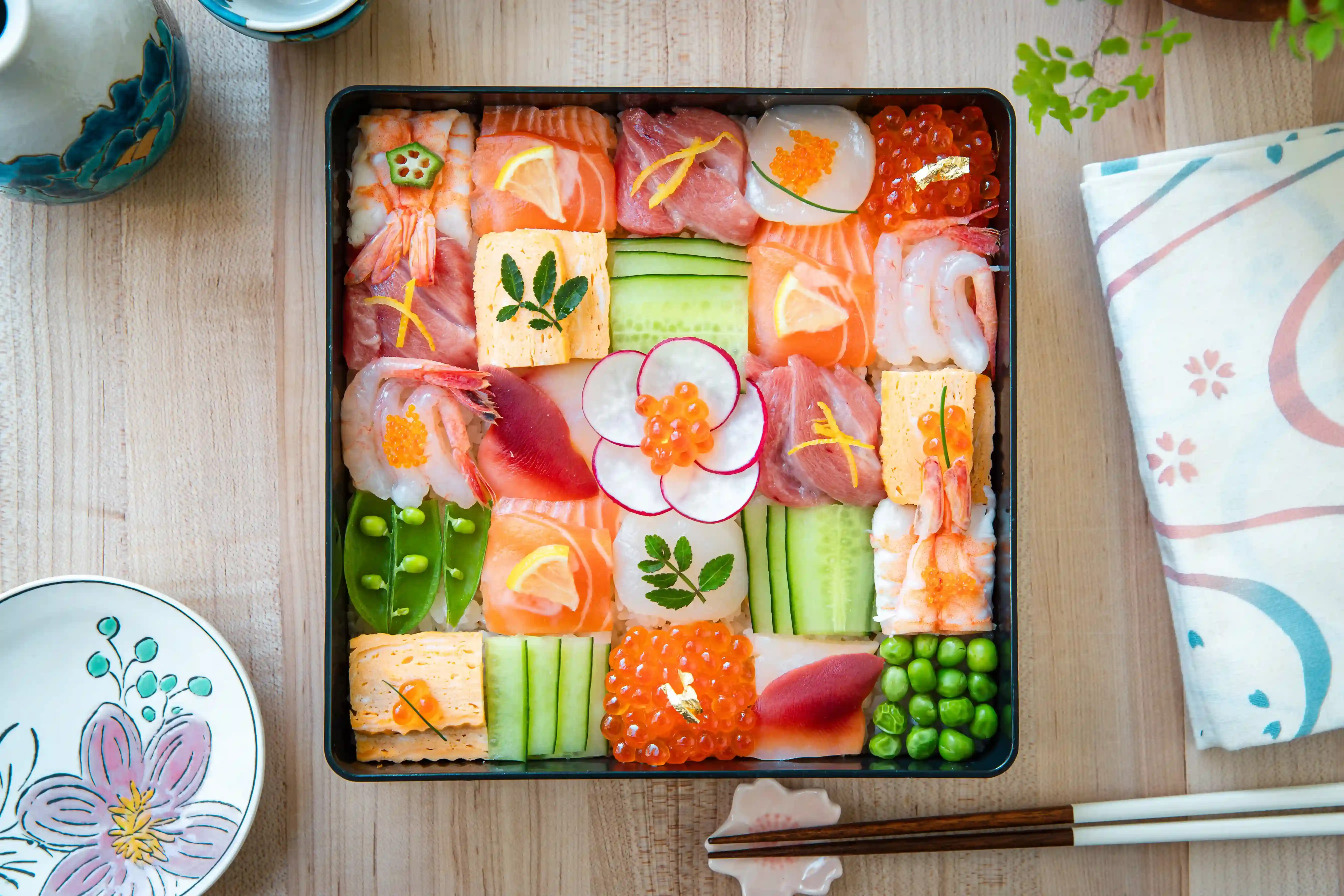 Mosaic sushi bento box